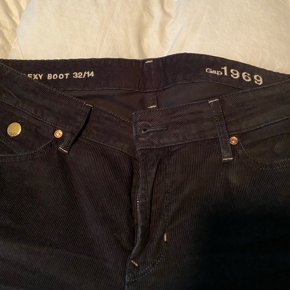 GAP Black Corduroy Sexy Boot Cut Size 14 - Picture 2 of 4